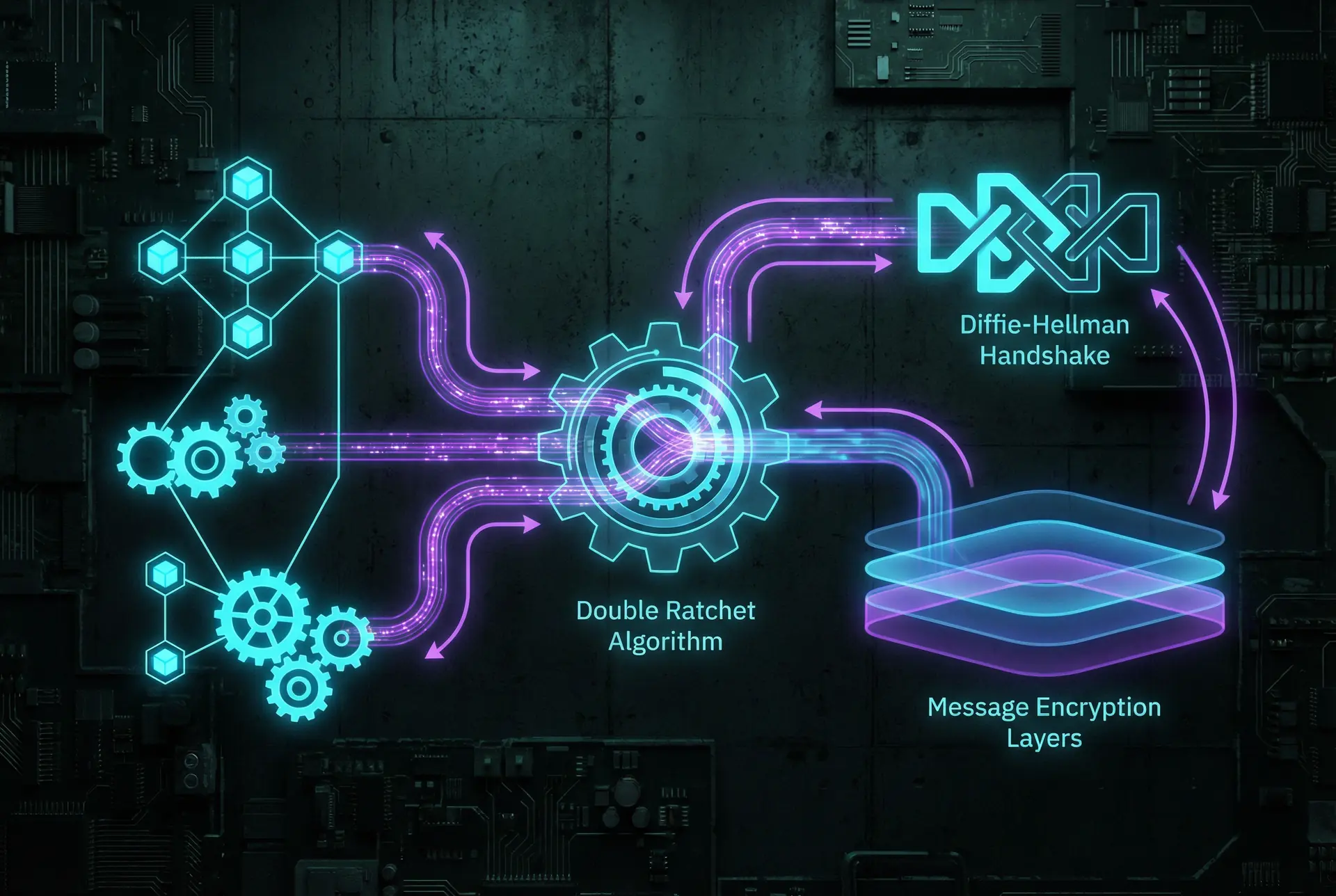 Signal协议加密原理图 - 51网 | 双棘轮算法